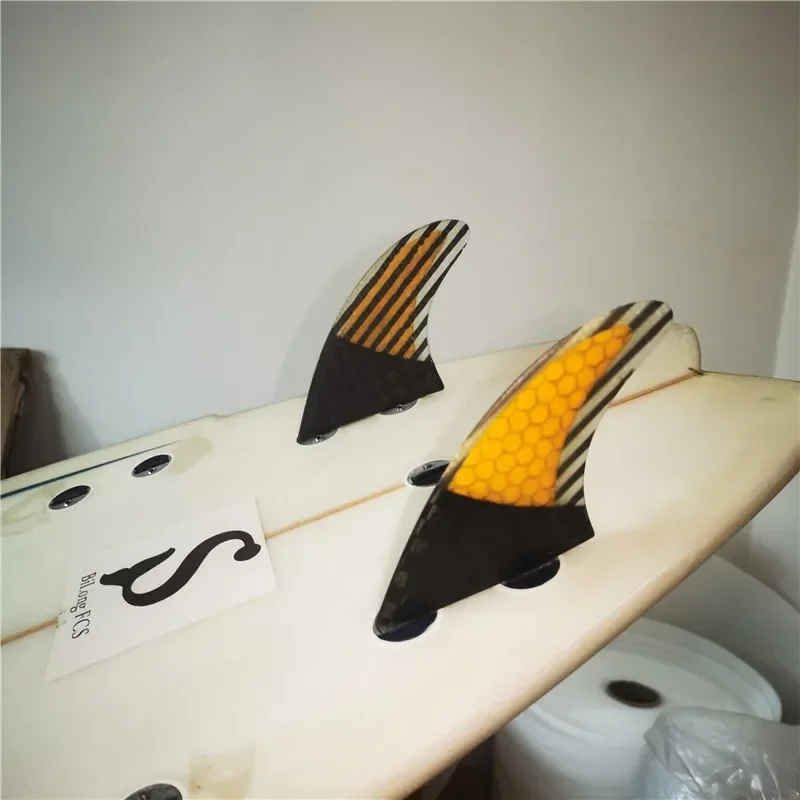 BiLong FCS XS-Rear Two Fins Carbonfiber Fiberglass Honeycomb Surfboard Fins 2 Pcs Set Wakeboard Skimboard Accessories