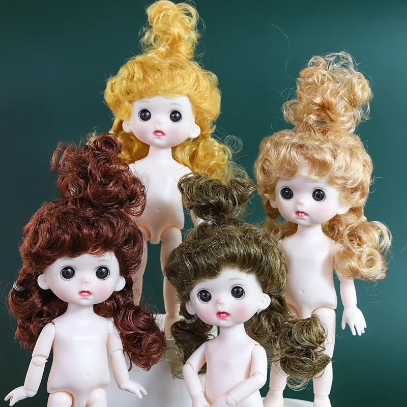 8 inch Ob11 Bjd Doll 17cm Nude White Muscle Doll Cute Cartoon Cake Baking 13-joint Removable Exposed Tooth Doll Girl Toy Gift eye catching hair clip tooth hair barrettes girl makeup skincare hairpin