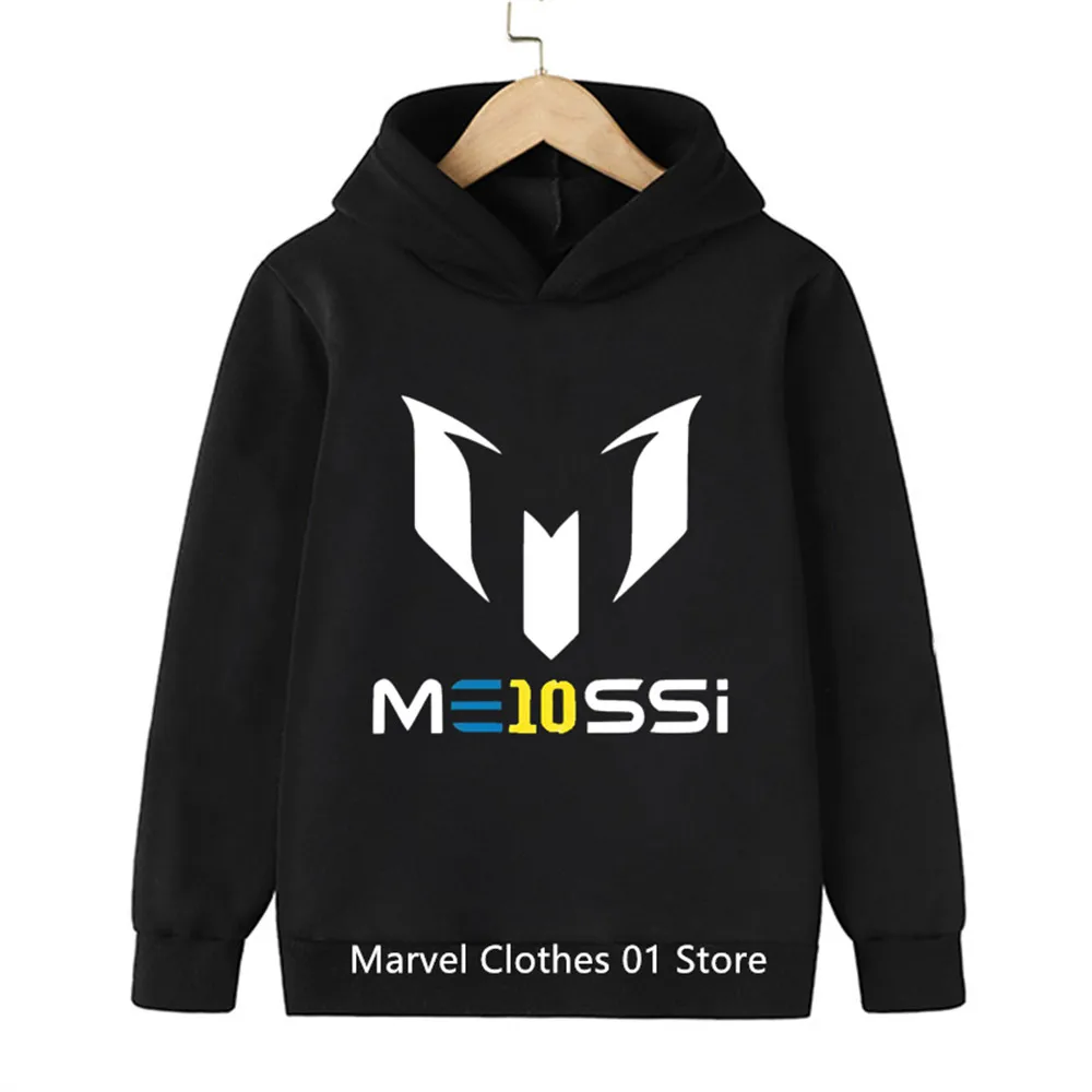 

2024 Cartoon Messi No. 10 Children's Spring and Autumn Kids Long Sleeve Hoodie Sportswear Baby 3-14 Years Old Boys Football Suit