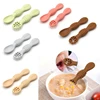 2PCS Cute Baby Learning Spoons Utensils Set Food Grade Silicone Sticky Spoon Children Cutlery Training Spoon Feeding Tableware 5