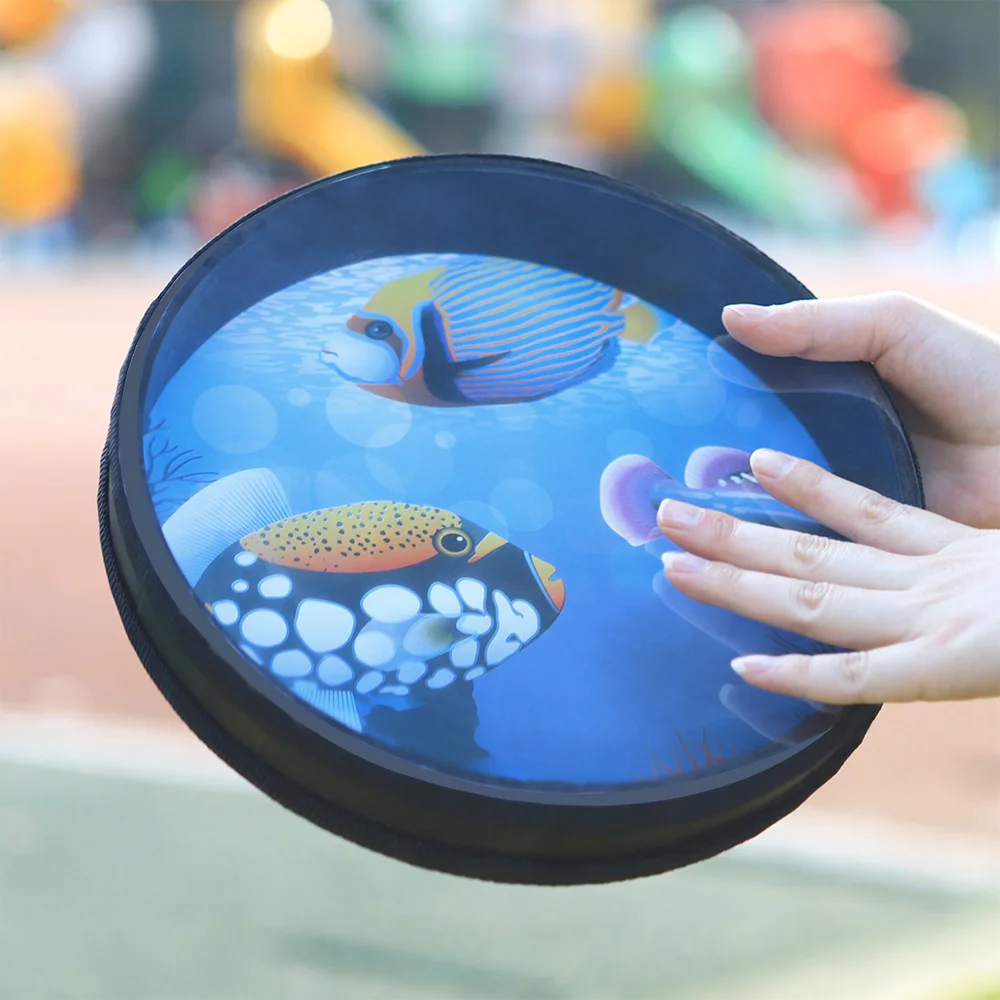 8/10 Inches Ocean Drum Wave Sound Hand-shake Tambourine for Children Early Learning Music musical percussion instruments