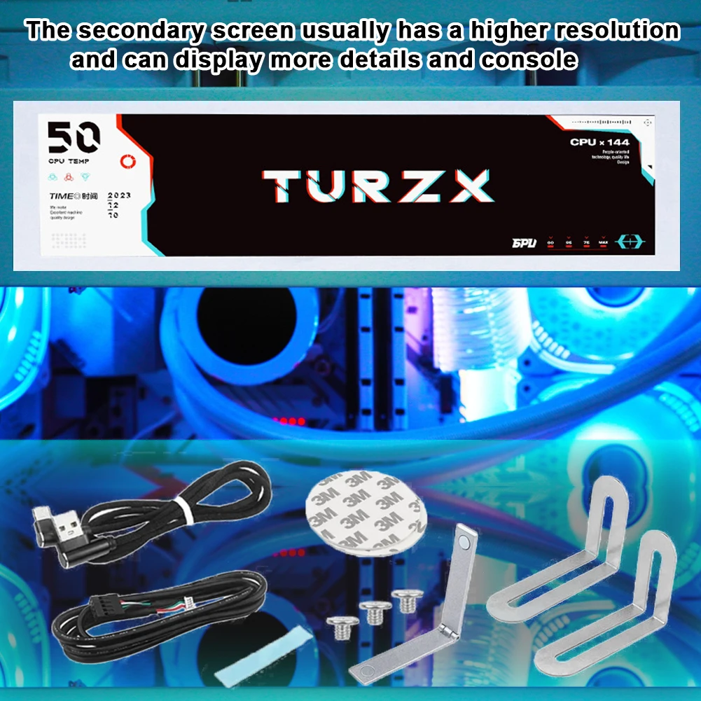 ǻ ͸ Ʈ USB  ÷, PC ̽  ũ, 8.8 ġ IPS CŸ  ũ, CPU GPU RAM, 1920*480