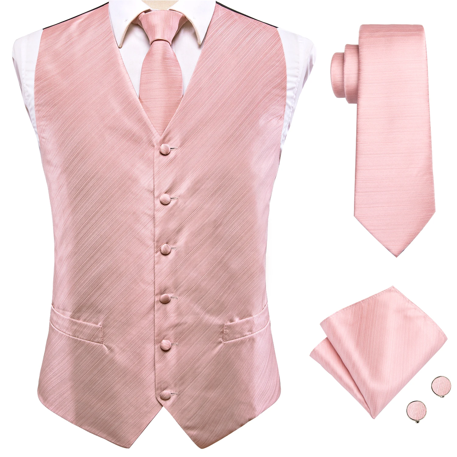 Elegant Sage Green Men's Floral Suit Vest Set – 4-Piece Ensemble with Woven Blue Accents