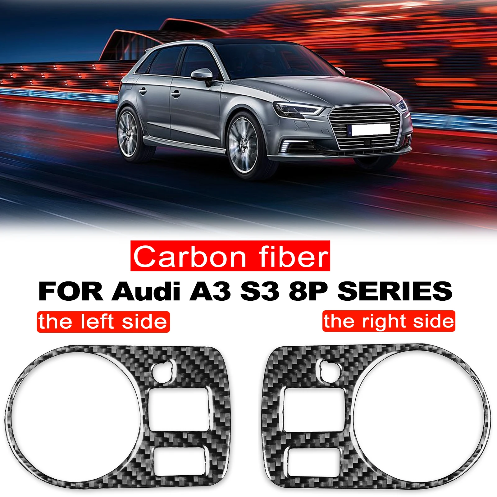 Carbon Fiber Headlight Switch Stickers For Audi A3 S3 8P 2006 2007 Interior  Accessoire Voiture - AliExpress