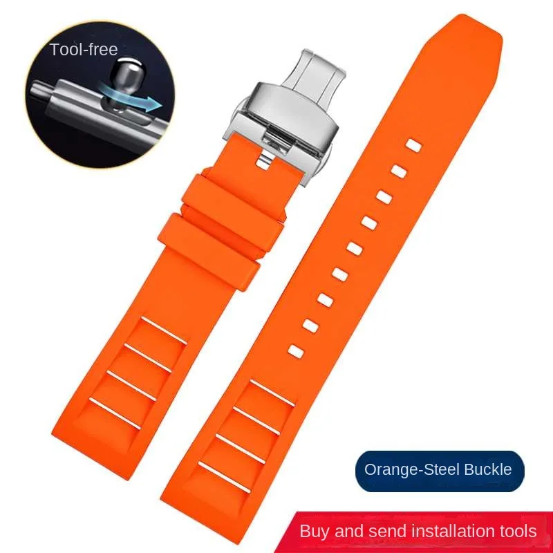 thumbnail image 1 of Correa de caucho fluorado para Seiko IWC Rolex Waffle Strap Bracelets Fashion Universal Mens Diver Silicone Sports Watch Band 20 22mm, 1 of 5