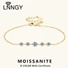 Lnngy Certified Five Stone Moissanite Bracelet 925 Sterling Silver Chain Bracelets for Women Charm Hand Jewelry 2026 Trend Gift