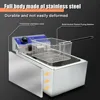 Commercial Electric Deep Fryer Countertop Stainless Steel Deep Fryer w/ Temperature Control Single Large Tank French Fries 3
