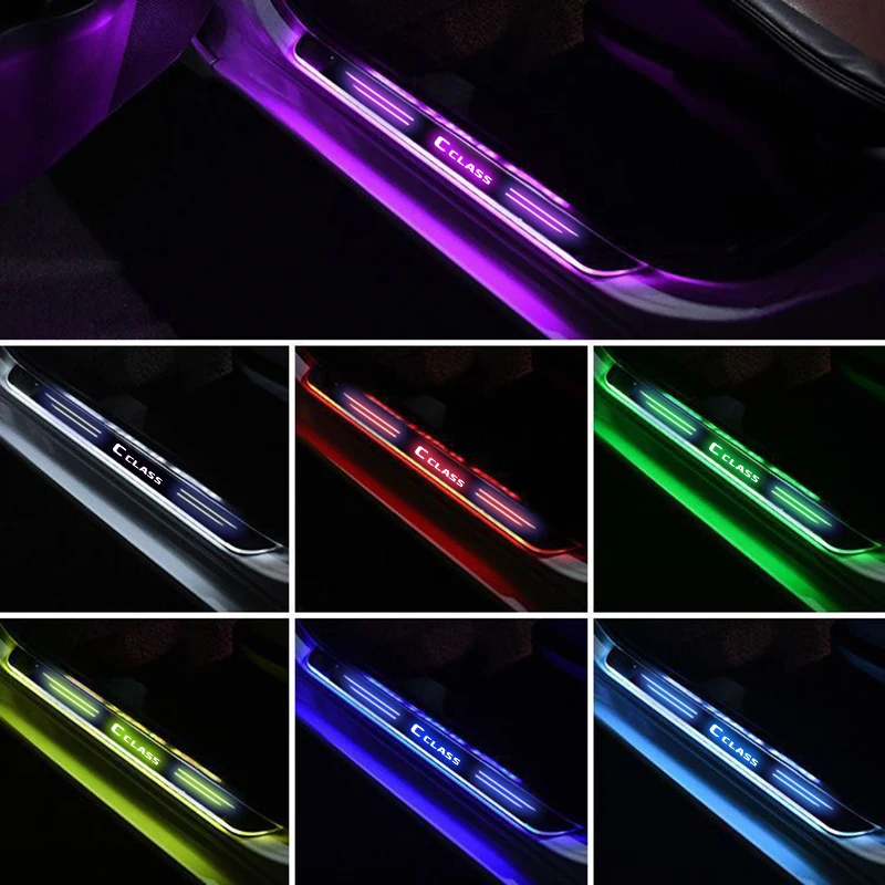 메르세데스 벤츠 자동 LED 문턱 페달 조명, 메르세데스 벤츠 A B C E R V S 클래스 AMG GLC GLK ML SLK 비토 W203 W204 W205 W212 W213 W214 W176