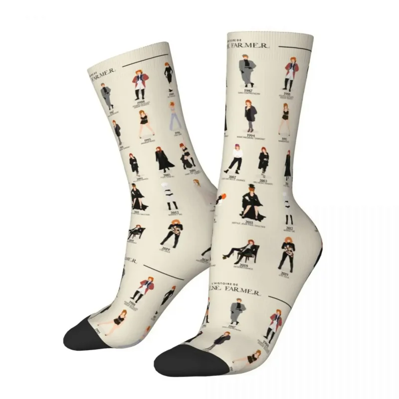 

Mylene Farmer's Story Things Socks Cozy Graphic Long Sock Cotton Unisex Best Gift Idea