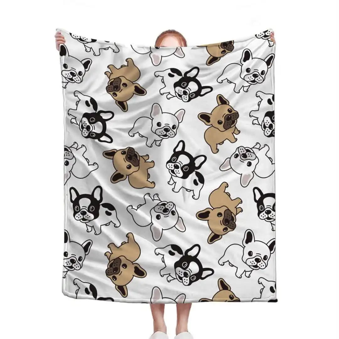 Coperta personalizzata con nome cane Bulldog francese, coperta