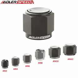 AN3 AN4 AN6 AN8 AN10 AN12 Adapter Female Flare End Cap Plug Tube Fitting Hex Head Port Fitting Aluminum Black