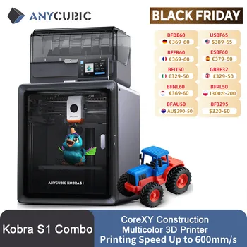 Anycubic Kobra S1 Combo AE Version Multi-Color 3D Printer Max Speed 600mm/s Core XY Stable Structure High Precision  3D Printer