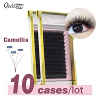 10 Trays Camellia Eyelash 3D-6D 0.03-0.07 Easy Fanning Natural Camellia Auto Fan Eyelashes Extension Golden Box High Quality 1