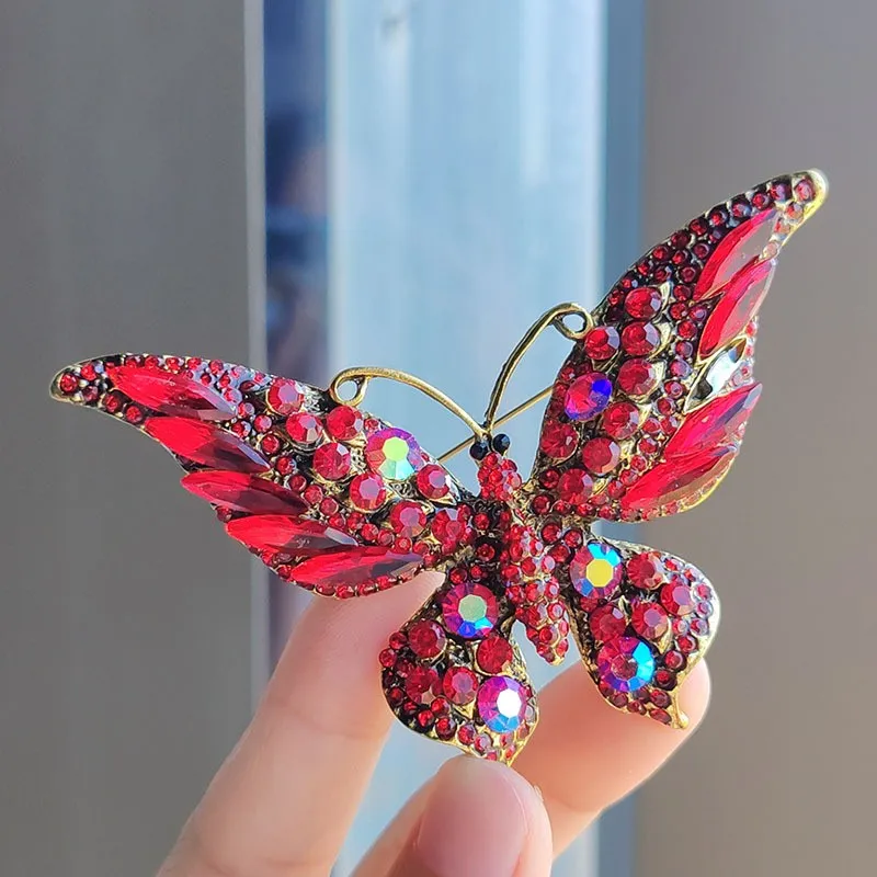 Винтажные Роскошные красочные блестящие броши-бабочки для женщин и мужчин, модная брошь в виде насекомого из сплава, шпильки, украшения в подарок