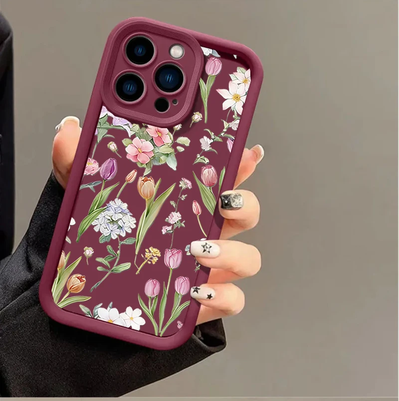 Elegant Floral Design Soft TPU Phone Case