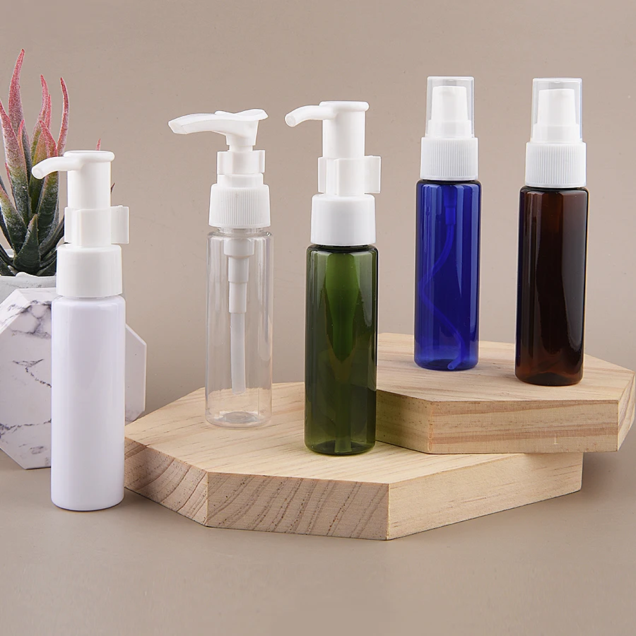 

100pcs 30ml Empty Mini Cosmetic white lotion cream bottle with White pump,Shower Gel Shampoo Liquid soap Cosmetic packaging
