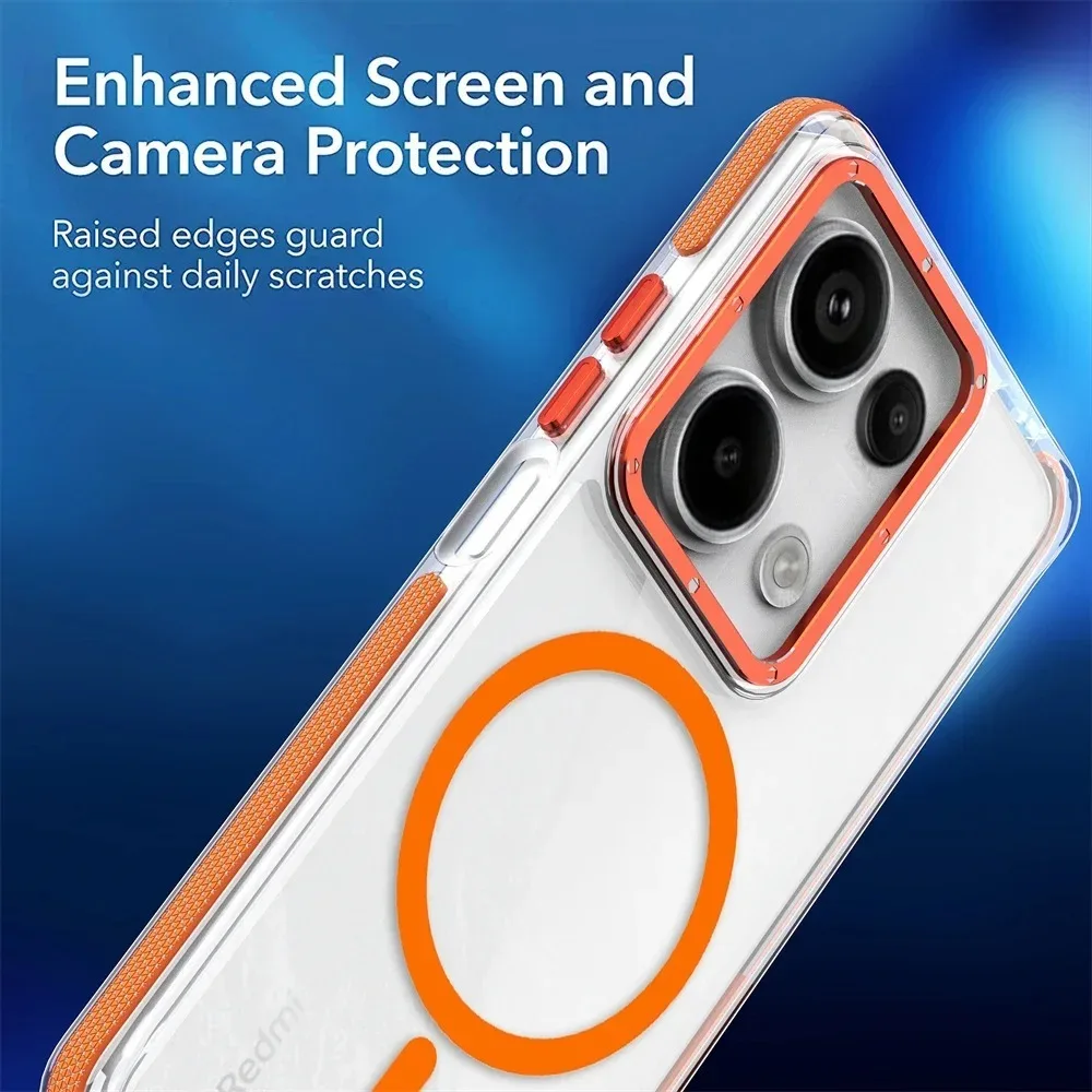 Sleek Anti-Yellow Transparent Magnetic Phone Case with Magsafe Compatibility