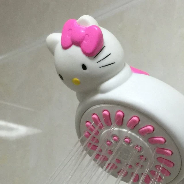 Hello Cica Zuhany Fej Rajzfilm Magas Preassure Fúvóka Otthoni Nők Kawaii Kézzel Tartott Csere Fürdőszobai Kiegészítők - Image 5