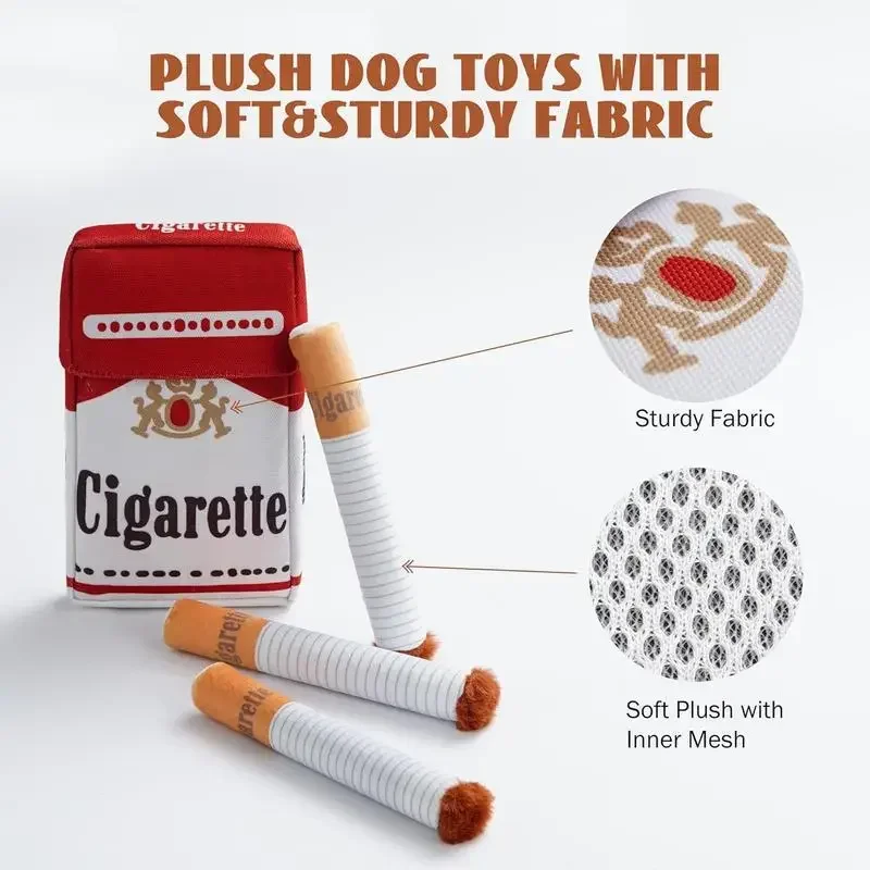 Dog Toys Fun Interactive Plush Dog Toys Creatives Products Cigarette Butt Design Dogs Chew Toys Perfect Pet Gifts for Playing 5