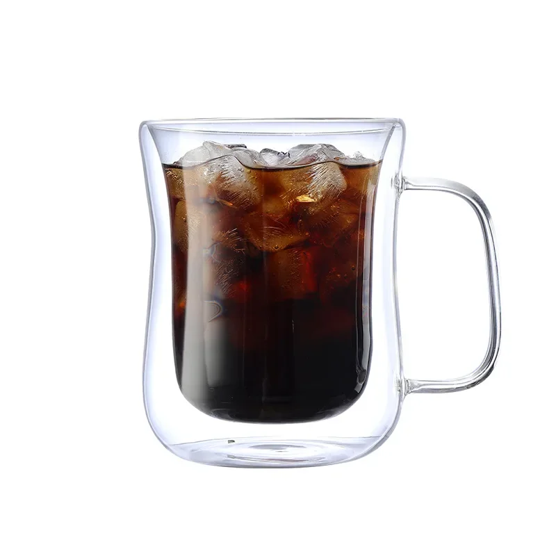 Double Wall Glass Cup Transparent Heat Insulation Coffee Water