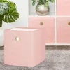 Mainstays Collapsible Quilted Fabric Cube Storage Bins (10.5" x 10.5"), 4 Pack, Pink Blush 1