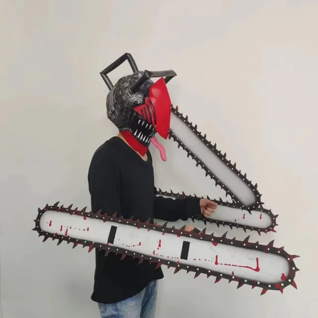 Chainsaw Man Denji Pochita Tongue Mask Helmet Latex Party Cosplay