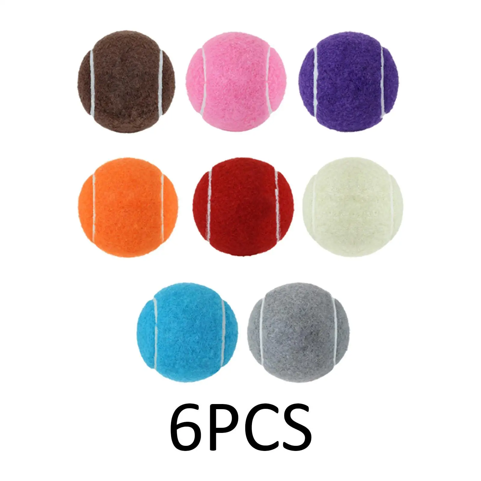 6Pcs Tennis Balls Practicing Pet Dog Tennis Balls Training Balls for Games Playing with Dogs Indoor Tennis Enthusiasts Sports