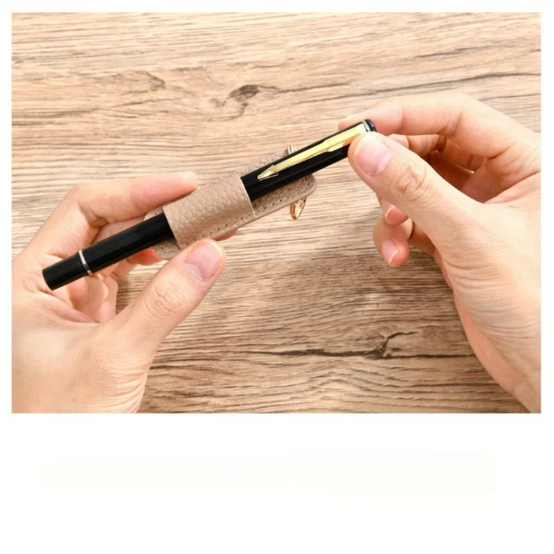 Neck Nurse Pen Clip Portable Keychain Compact Leather Pen Holder Office Pen Storage Clip 3