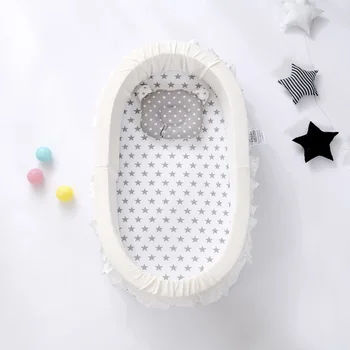Culla Portatile Pieghevole per Neonati, Lavabile e Traspirante, Materasso Impermeabile con Cuscino Anti-Piattamento della Testa