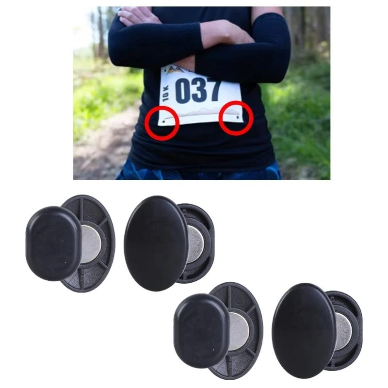 4 Pair Race Bib Holder Running Fix Clip Buckle Race Bib Holder Running Number Clip 24BD