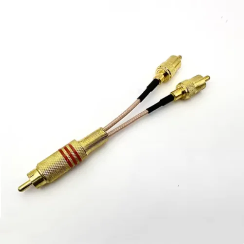 RCA Audio Cable 3 way 1 Male to 2 Female RCA Y Splitter Adapter for Speaker Amplifier Sound RCA to 2X 3X RCA Male Female — view 3