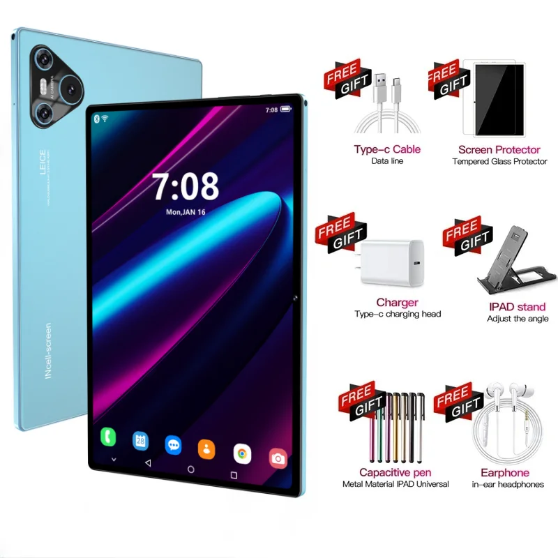thumbnail image 1 of Tableta Pro 16 de 11 pulgadas, versión global, Android 13, 16 GB + 1 TB, Snapdragon 870, 5G, doble tarjeta SIM, llamadas telefónicas, WIFI, HD, 4K, nueva versión 2024, 1 of 5