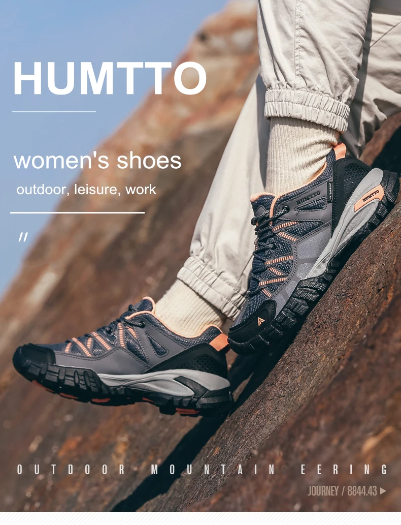 HUMTTO Wanderschuhe für Damen, verschleißfeste Outdoor-Damen-Sportschuhe, Schnür-Kletter-Trekking-Sneaker für Damen 110609 B – Detail 4