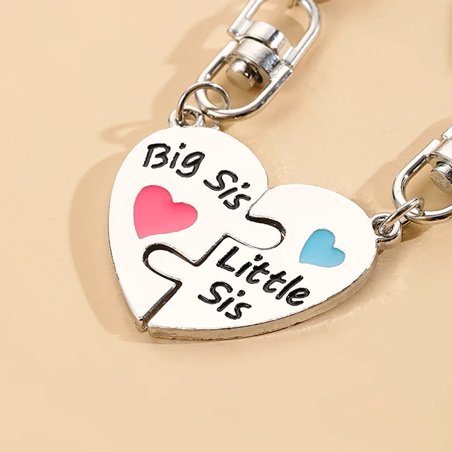 2 Teile/satz Große Schwester Wenig Siste Keychain Liebe Herz Kristall  Schlüssel Kette Familie Zink-legierung Paare Partei Schmuck Zubehör  Geschenk - AliExpress