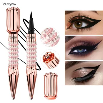 YANQINA Precision Liquid Eyeliner Pen - Long-lasting, Waterproof, Transfer-proof, Quick-Dry Black Eyeliner with Sparkling Design