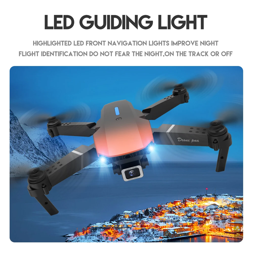Drone E88PRO 4K Avec Caméra Grand Angle 1080p, Hélicoptère RC Pliable