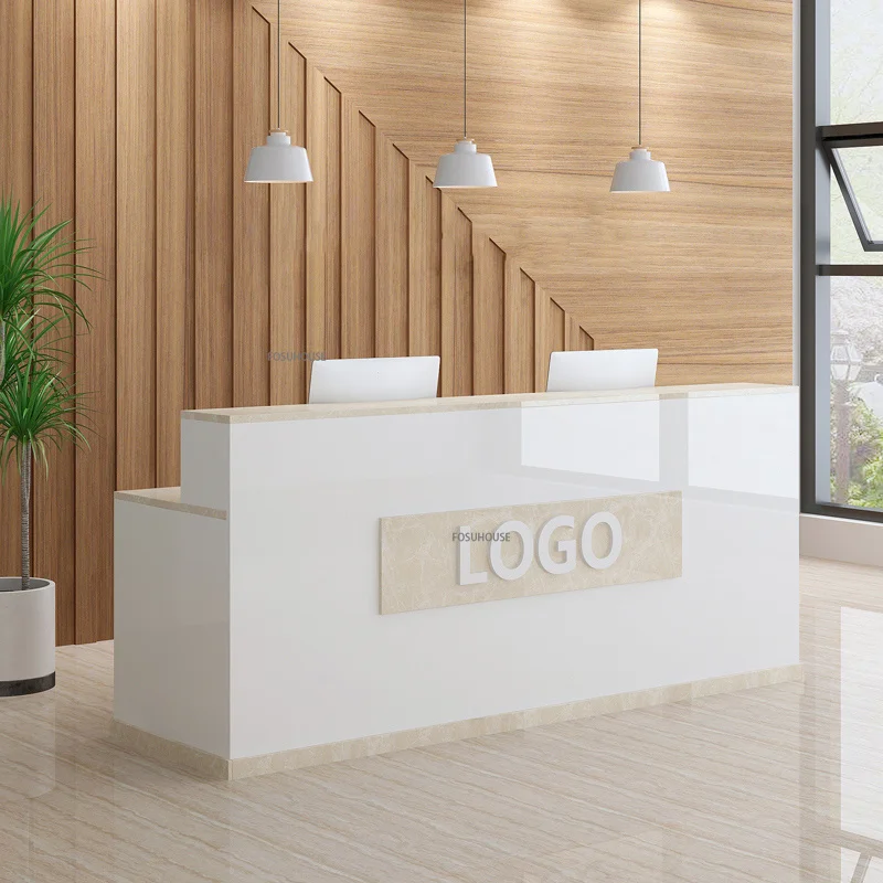 Modern Reception Desk Bar Table Cashier Desk Office Furniture Nordic Simple Clothing Store Information Company Front