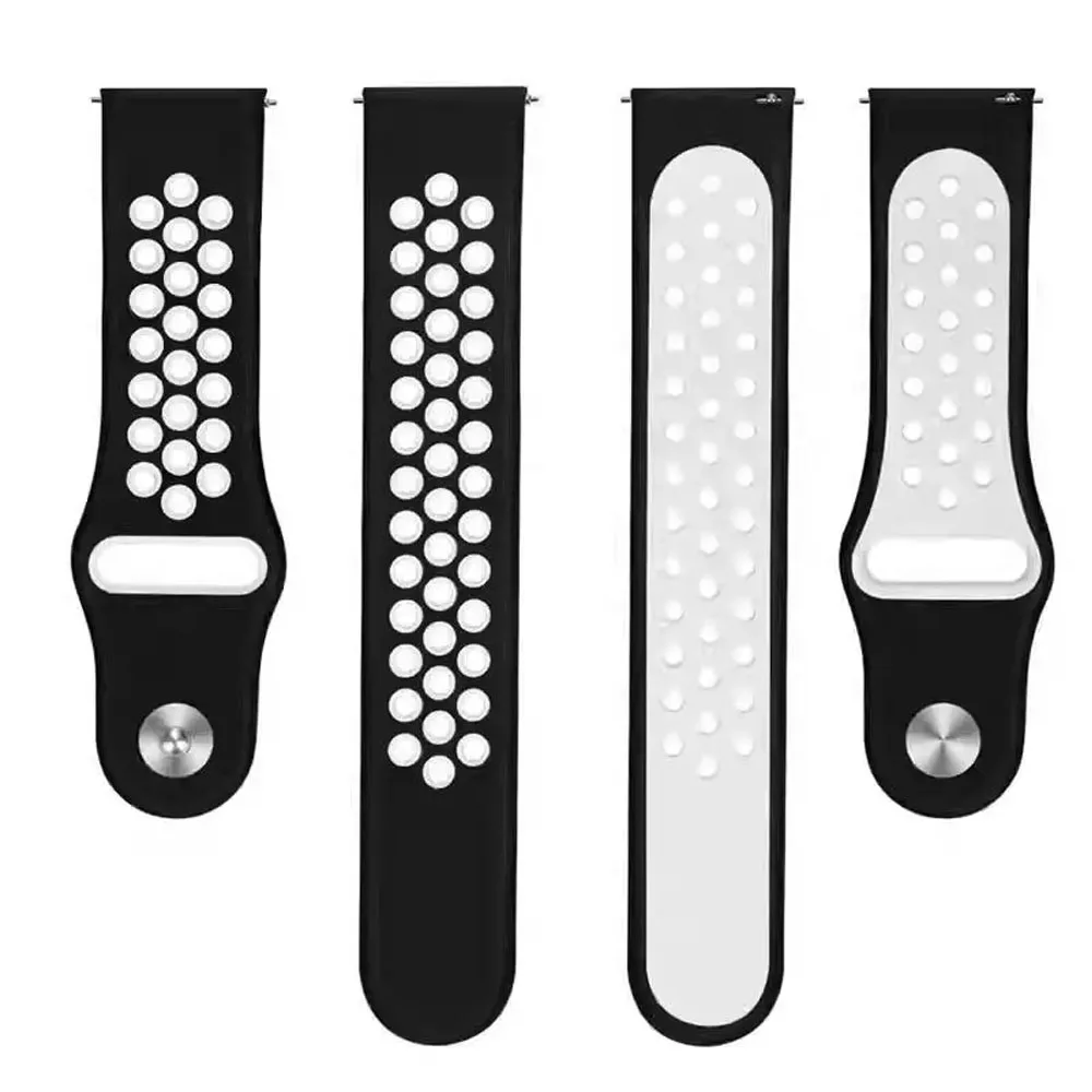 Two-Color Breathable Silicone Strap, 18/20/22mm