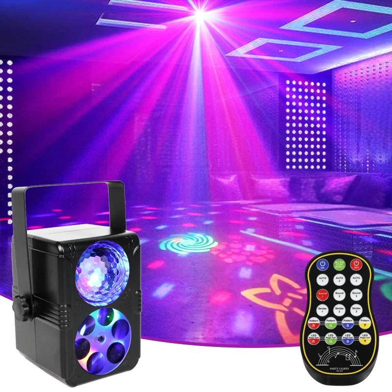 Disco Light Party Lights Sound Activated Stage Laser Lights Remote Control USB Disco DJ Strobe Light Rotating with Patterns Wedding Birthday disco ball light led stage light