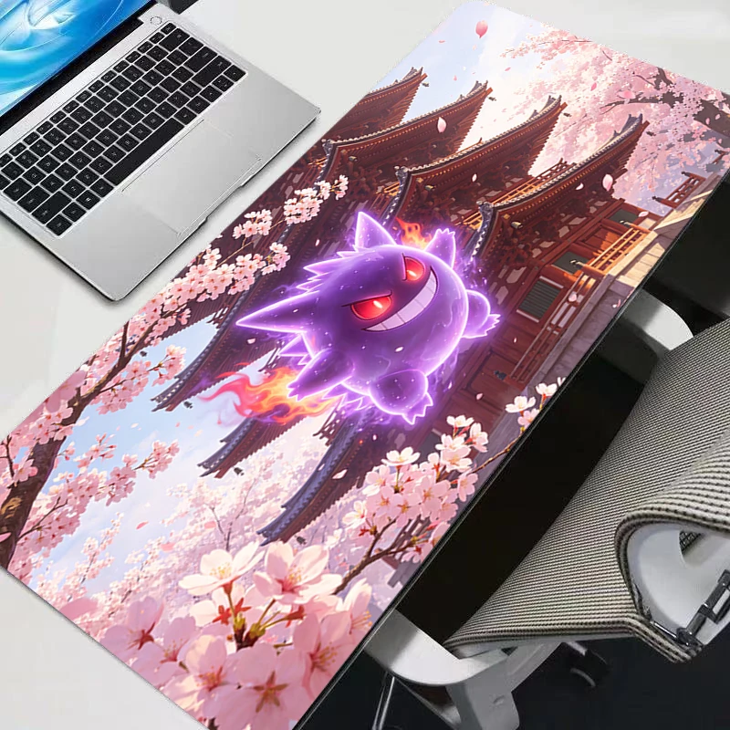 90x40cm XXL 고무 대형 PC 마우스 패드 G-Gengar 사쿠라 탑 게이머 게임용 마우스 패드 러그 데스크 키보드 매트 컴퓨터 노트북 매트