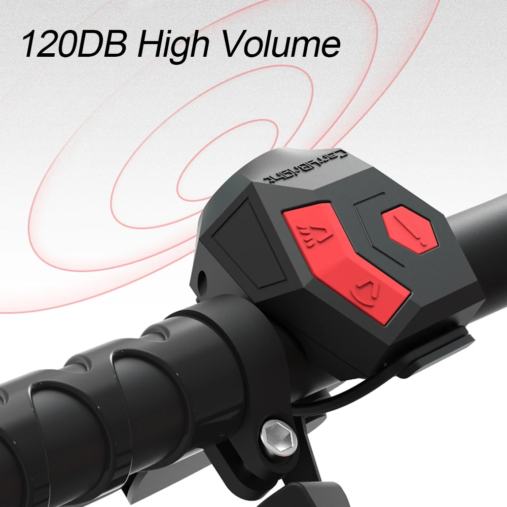 Bicycle Horn Bike Electric Horn Bell USB Rechargeable Bicycle Handlebar Cycling Alarm Ring Bell 120db Super Loud Horn Anti-theft scooter