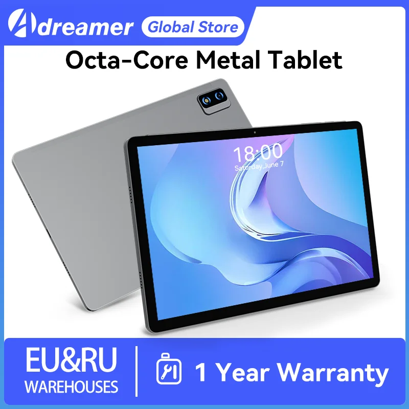 Adreamer Tablet 10.1 ''1920x1200 IPS 4GB + 64GB Octa Core Pad Android 12 Unisoc T610 Tablet do gier 4G LTE 2.4G + 5G Wifi metalowa obudowa