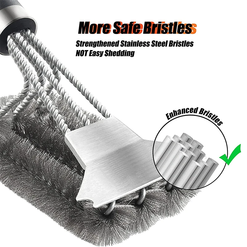 LMETJMA grill brush 18 inch Grill Cleaner Stainless Steel Bristle