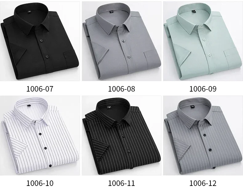 Description Picture 3 of itemMen’s Short Sleeve Shirts Elegant Plain Stretch No Iron Office Formal  Business Dress Shirt Casual Standard Male Workwear Shirt