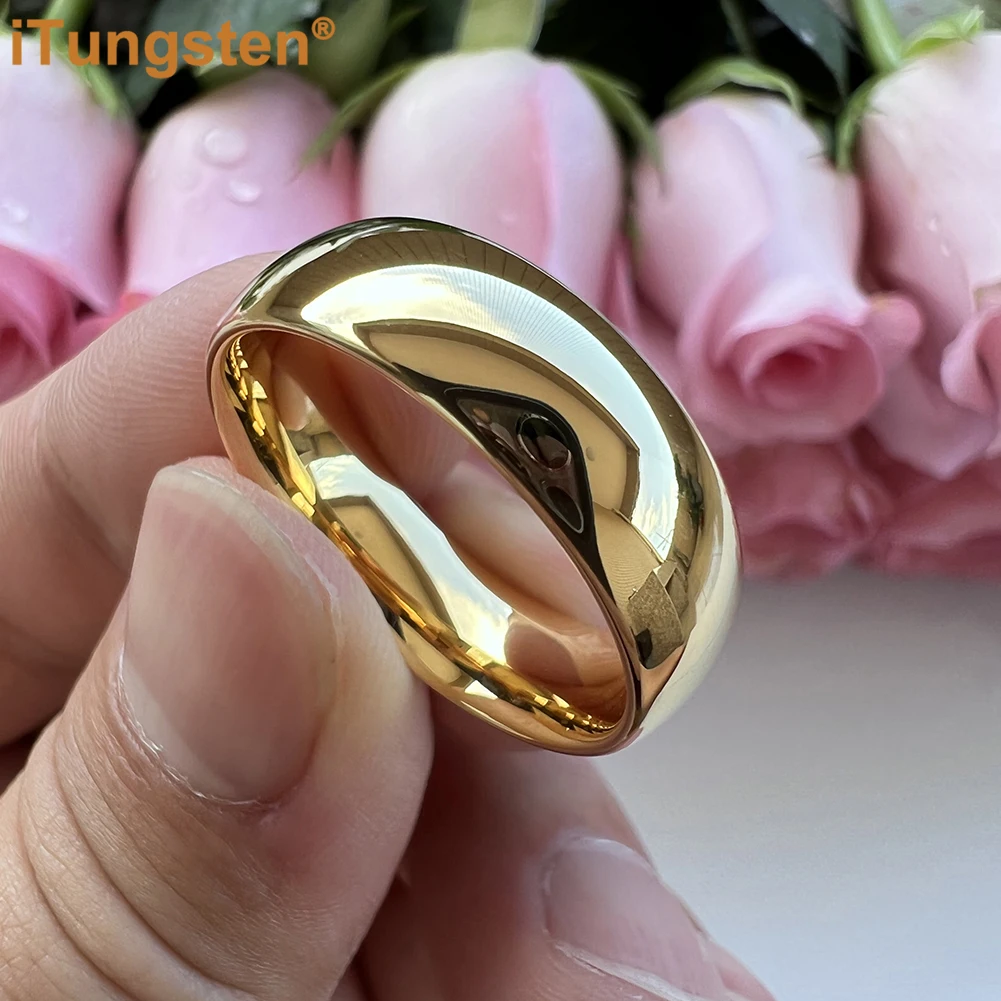 iTungsten 4/5/6/7/8/10mm Tungsten Carbide Ring Men Women Couple Wedding Band I Love You Engraved Comfort Fit 4