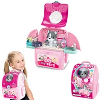 Pet Pretend Play Set Cartoon Dog Cat Pet Space Bag Veterinarian Pretend Play Kit Interactive Kids Educational Toys Children Gift 1