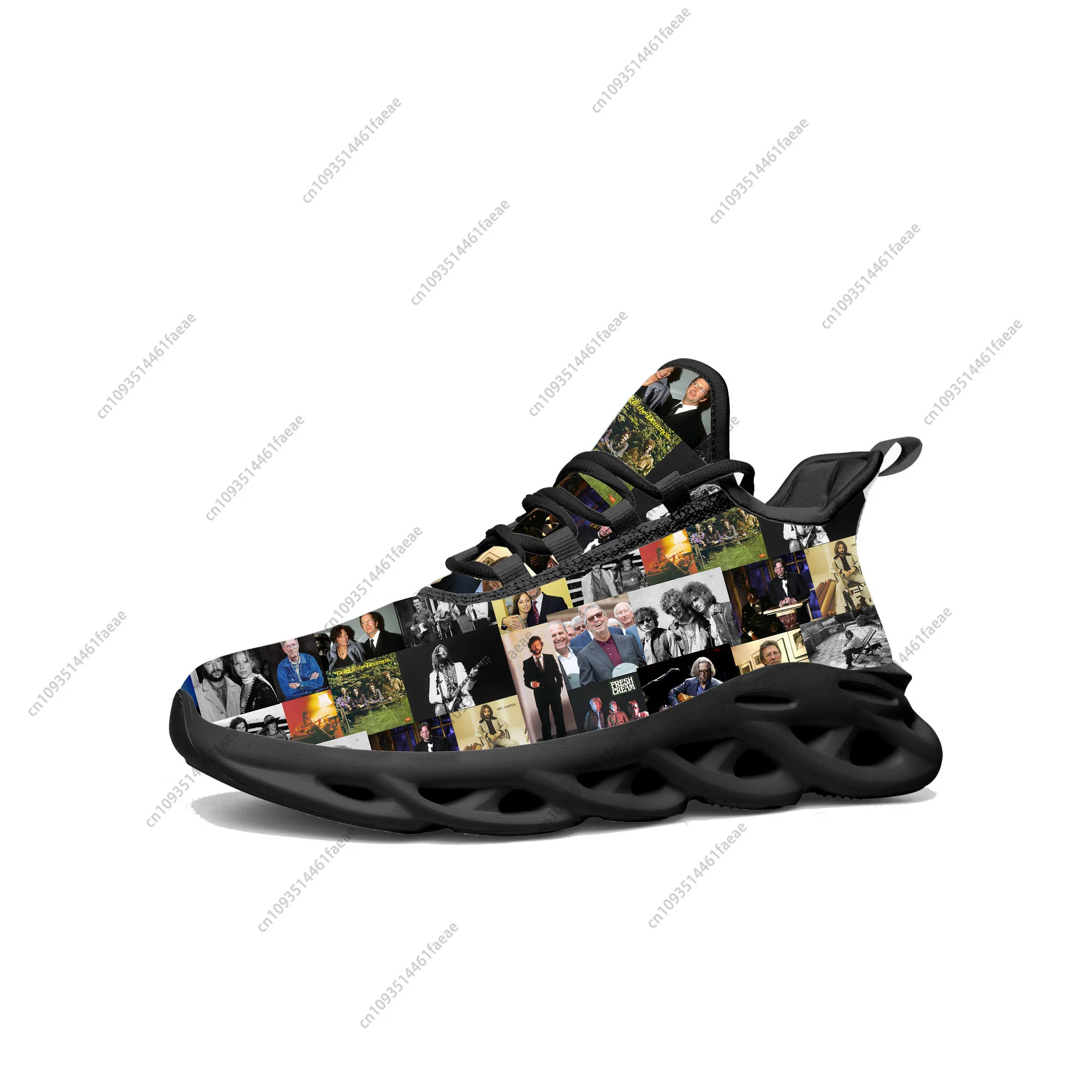 Eric Clapton Flats Sneakers Mens Womens Rock Guitar Sports Running Shoe Sneaker Lace Up Mesh Footwear Tailor-made Shoe Black 3