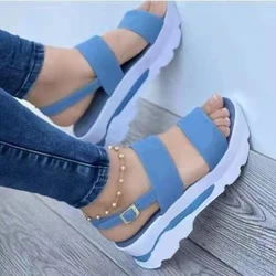 Women Fashion Open Toe Summer Comfortable Soft Shoes For Women Wedges Non-Slip Buckle Zapatos De Mujer Footwear Sandals Women