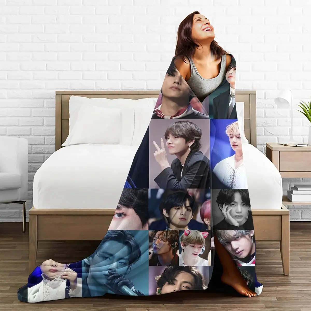 Kim Taehyung Blankets Fleece Warm Sofa Throw Blankets For Couch Bedding Office Throws Bedspread Quilt 5