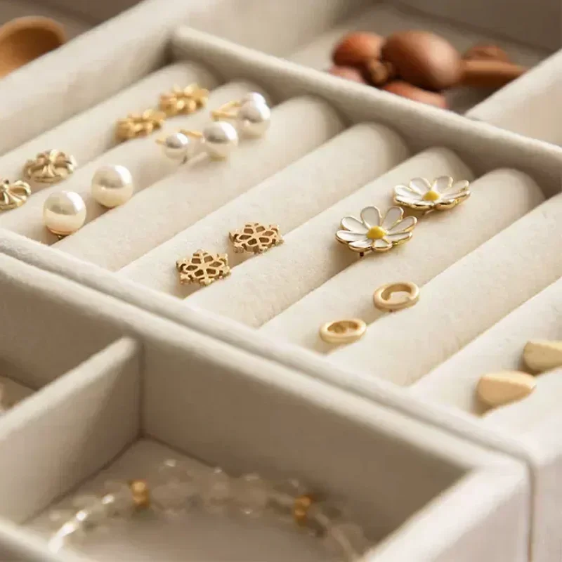 Velvet Jewelry Display Tray for Drawer Bracelet Earring Rings